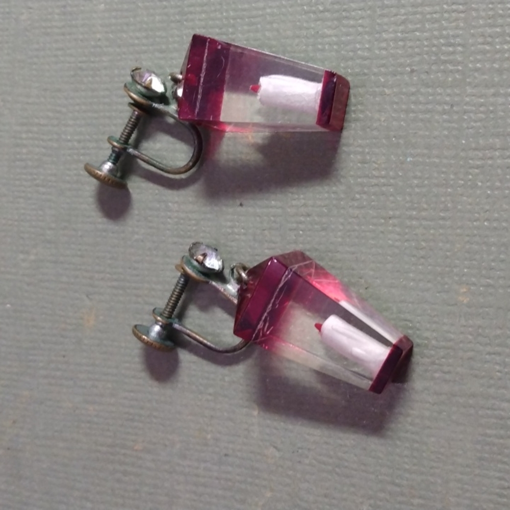 Vintage screw back Christmas earrings